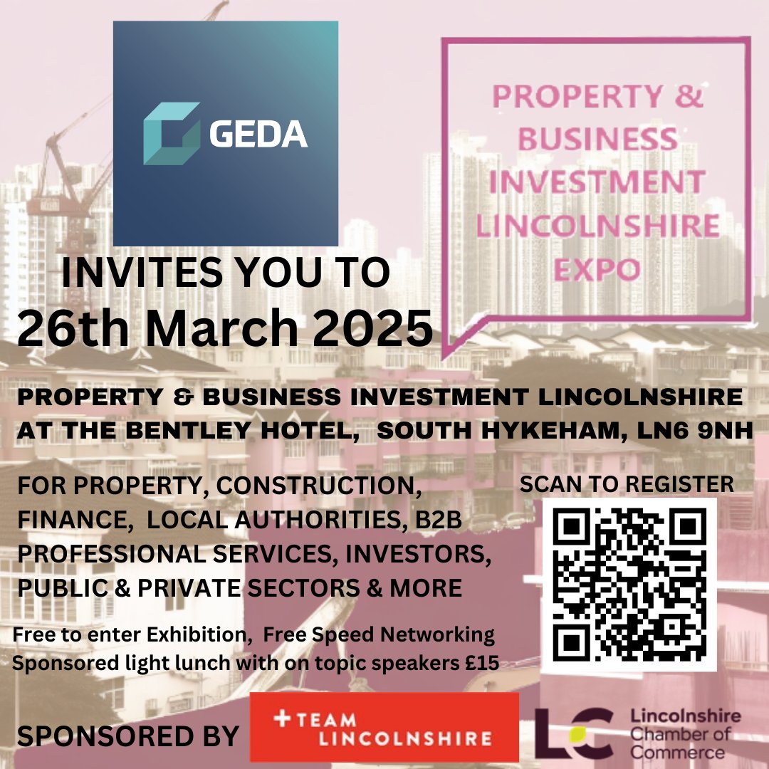 GEDA Construction (@geda_const) on Twitter photo Join #TeamGEDA at the Property & Business Investment Lincolnshire Expo next week!
📅 Wednesday 26th March
📍 Bentley Hotel, South Hykeham, LN6 9NH
🎟 Free to attend!
We’d love to see you there!
<a href="/lincscham/">Lincolnshire Chamber</a> <a href="/TeamLincs/">Team Lincolnshire</a>
#Expo #Networking Join #TeamGEDA at the Property & Business Investment Lincolnshire Expo next week!
📅 Wednesday 26th March
📍 Bentley Hotel, South Hykeham, LN6 9NH
🎟 Free to attend!
We’d love to see you there!
<a href="/lincscham/">Lincolnshire Chamber</a> <a href="/TeamLincs/">Team Lincolnshire</a>
#Expo #Networking