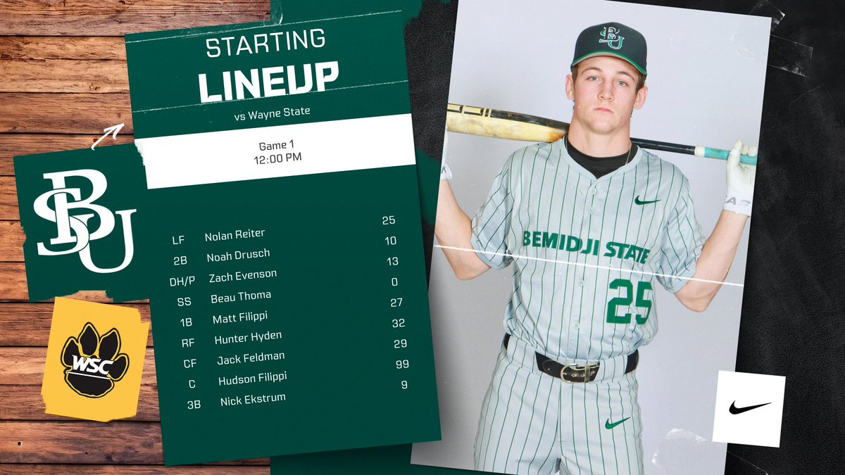 Game ☝️ lineup versus the Wildcats!

🖥 NSICNetwork.com/bsubeavers
📈wscwildcats.com/sidearmstats/b…

#GoBeavers #BeaverTerritory
