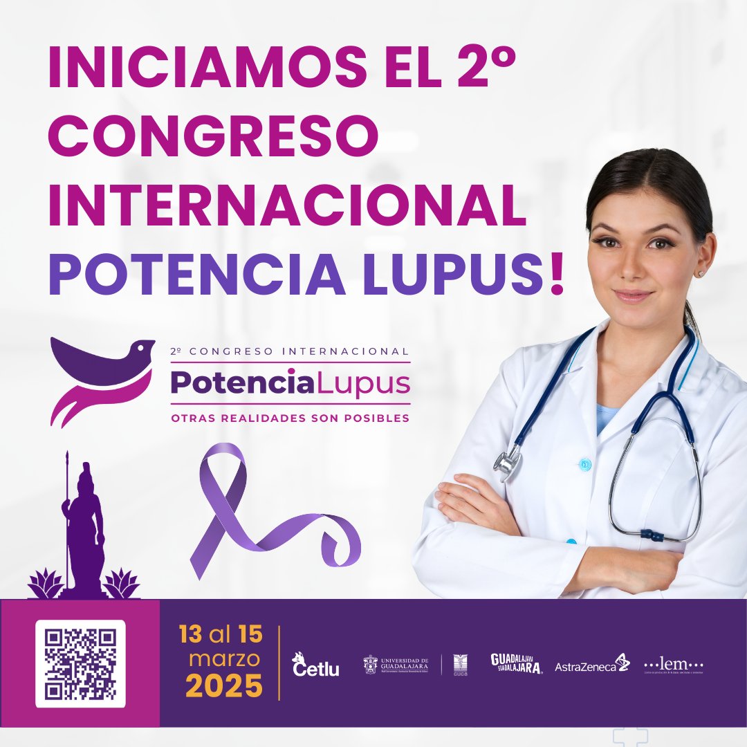 CetluLupusMex's tweet image. 🎉 ¡Llegó el día! Bienvenida al 2° Congreso Internacional Potencia Lupus 2025, donde toda la comunidad se reunirá para informar y aprender acerca del Lupus. 🟣

#LupusSinLímites #ConocimientoEsPoder #CongresoPotenciaLupus2025