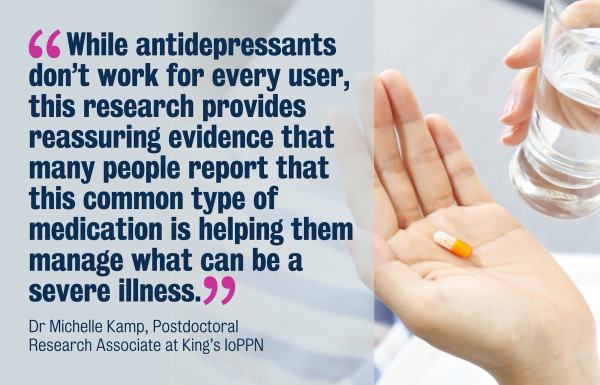 Institute of Psychiatry, Psychology & Neuroscience (@kingsioppn) on Twitter photo Three quarters of people who have taken #antidepressants say they helped them "feel better" in new IoPPN research.
Read more➡️kcl.ac.uk/news/three-qua…
#SSRI <a href="/wellcometrust/">Wellcome</a> <a href="/EdinburghUni/">The University of Edinburgh</a> <a href="/NIHRMaudsleyBRC/">NIHR Maudsley Biomedical Research Centre (BRC)</a> Three quarters of people who have taken #antidepressants say they helped them "feel better" in new IoPPN research.
Read more➡️kcl.ac.uk/news/three-qua…
#SSRI <a href="/wellcometrust/">Wellcome</a> <a href="/EdinburghUni/">The University of Edinburgh</a> <a href="/NIHRMaudsleyBRC/">NIHR Maudsley Biomedical Research Centre (BRC)</a>