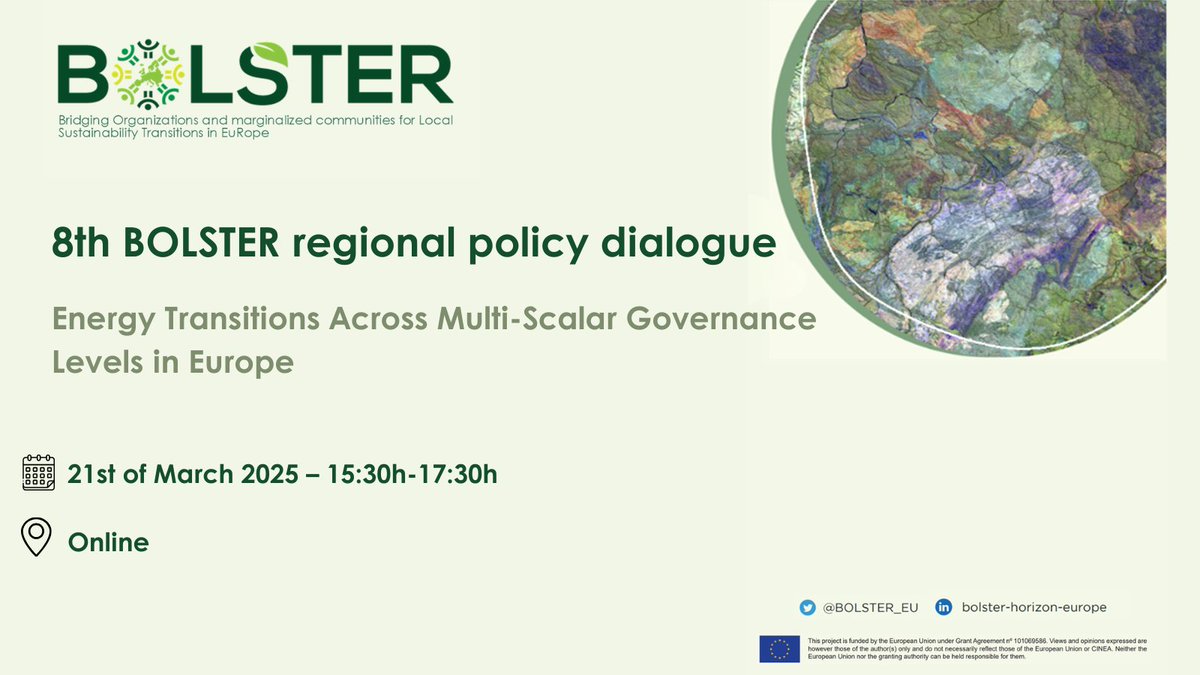 Our agenda for the 8th <a href="/BOLSTER_EU/">BOLSTER</a> Regional Policy Dialogue is now LIVE!

We’ve gathered fantastic speakers to discuss governance, policy gaps &amp; community-driven solutions for a just energy transition.

📅Join us next Friday 21st of March!

🔗Register now: ecas.org/event/8th-bols…