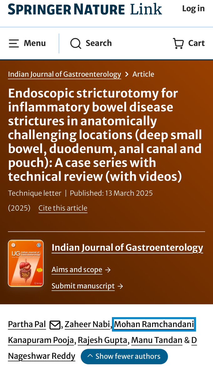 Partha Pal (@ibd_pal) on Twitter photo Our technique letter ✉️ in <a href="/IJGJournal/">Indian Journal of Gastroenterology</a> highlighting role and techniques of endoscopic stricturotomy✂️ in anatomically challenging locations (small bowel, anal canal, duodenum and pouch) doi.org/10.1007/s12664… Our technique letter ✉️ in <a href="/IJGJournal/">Indian Journal of Gastroenterology</a> highlighting role and techniques of endoscopic stricturotomy✂️ in anatomically challenging locations (small bowel, anal canal, duodenum and pouch) doi.org/10.1007/s12664…