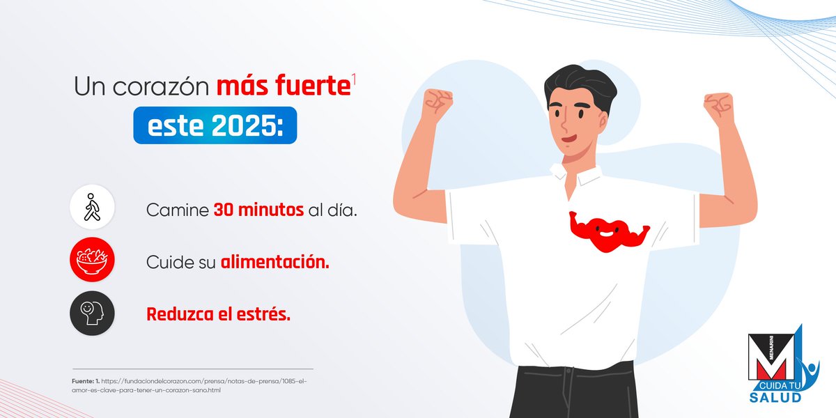 MenariniCA's tweet image. 💌 Cuidarse es la mejor forma de demostrar amor, especialmente a usted mismo. Este 2025, celebre con un corazón fuerte y saludable.
Aquí tiene 3 consejos simples para cuidarlo:
#2025ConSalud #CorazónFuerte #BienestarMenarini