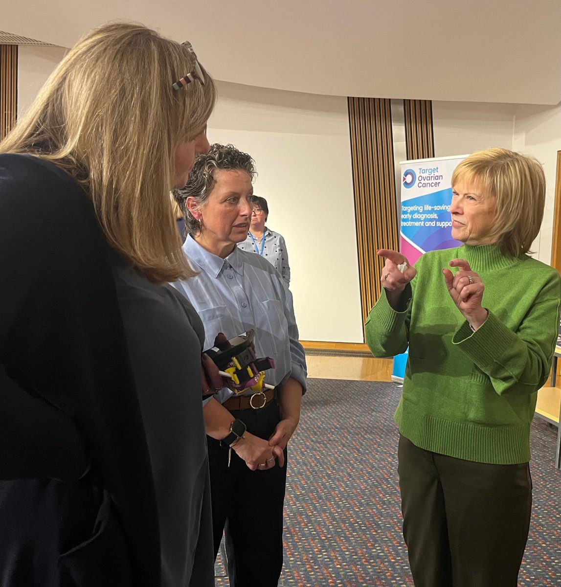 TargetOvarian's tweet photo. Our reception was vital in raising awareness of the issues facing those diagnosed with #ovariancancer in #Scotland, and it was great to be joined by the Cabinet Secretary for Health, @neilcgray, and Minister for Public Health and Women’s Health, @jenni_minto.

(2/4) https://t.co/RuV265Sd8u