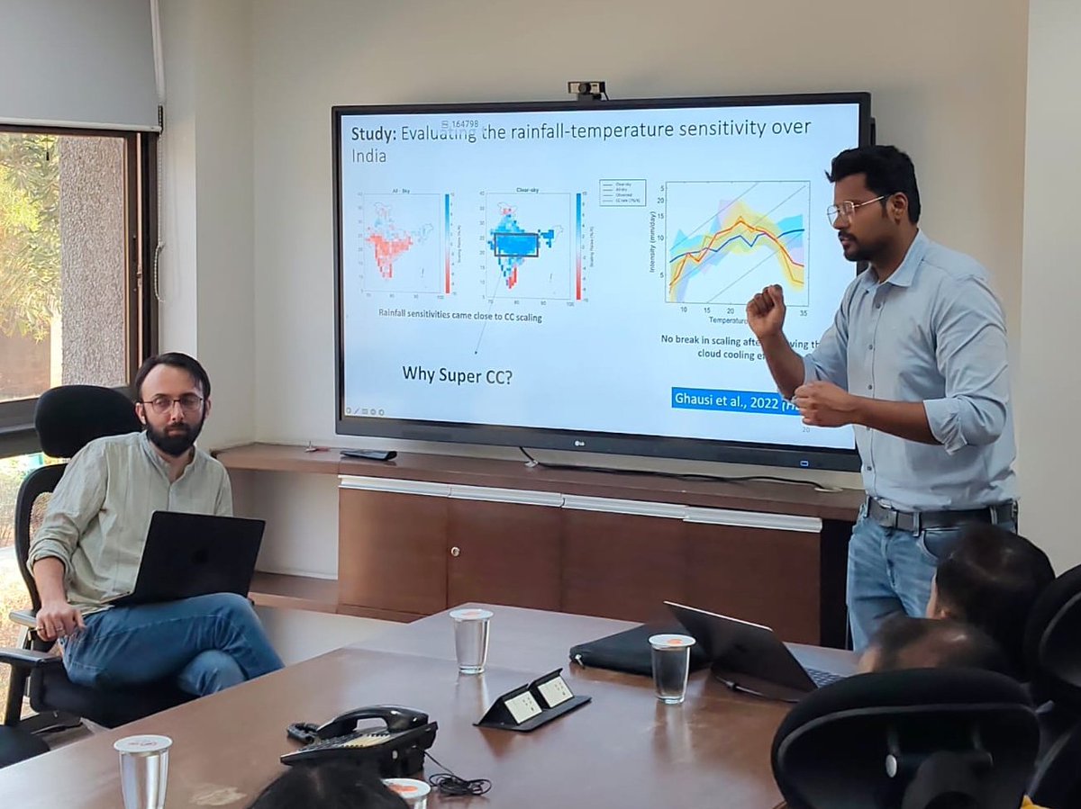 Bhupendra Bahadur Singh (@bhupendra_bbs) on Twitter photo Pleasure to host two exceptional researchers, Dr. Sarosh <a href="/S_ghausi/">Sarosh Alam Ghausi</a> and Dr. Tejasvi <a href="/tejasvichauhan/">Tejasvi Chauhan</a> at our centre today. They made excellent presentations and had great discussions with our team.
<a href="/akleidon/">Axel Kleidon</a> <a href="/iitmpune/">IITM Pune</a> <a href="/moesgoi/">MoES GoI</a>
#Extremes #ClimateChange Pleasure to host two exceptional researchers, Dr. Sarosh <a href="/S_ghausi/">Sarosh Alam Ghausi</a> and Dr. Tejasvi <a href="/tejasvichauhan/">Tejasvi Chauhan</a> at our centre today. They made excellent presentations and had great discussions with our team.
<a href="/akleidon/">Axel Kleidon</a> <a href="/iitmpune/">IITM Pune</a> <a href="/moesgoi/">MoES GoI</a>
#Extremes #ClimateChange
