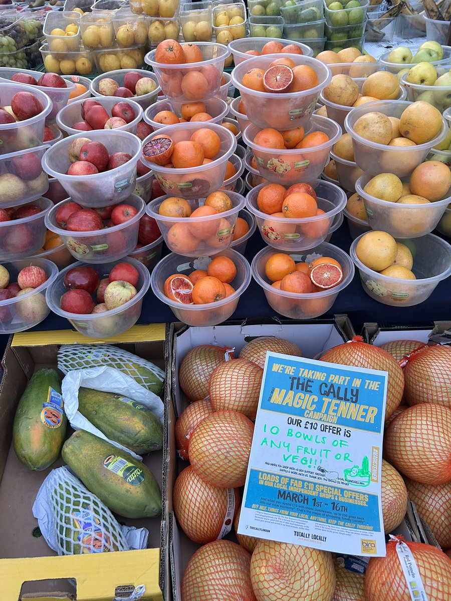 TheCally (@loncally) on Twitter photo Story Street fruit & veg stall are taking part in the Magic Tenner campaign in partnership with <a href="/1totallylocally/">Totally Locally HQ</a>! For £10, you can buy 10 bowls of any fruit/veg. Why buy from chain supermarkets, when you can get your veg half the price and support your local markets ?! 🍉 🍌 🥕 Story Street fruit & veg stall are taking part in the Magic Tenner campaign in partnership with <a href="/1totallylocally/">Totally Locally HQ</a>! For £10, you can buy 10 bowls of any fruit/veg. Why buy from chain supermarkets, when you can get your veg half the price and support your local markets ?! 🍉 🍌 🥕