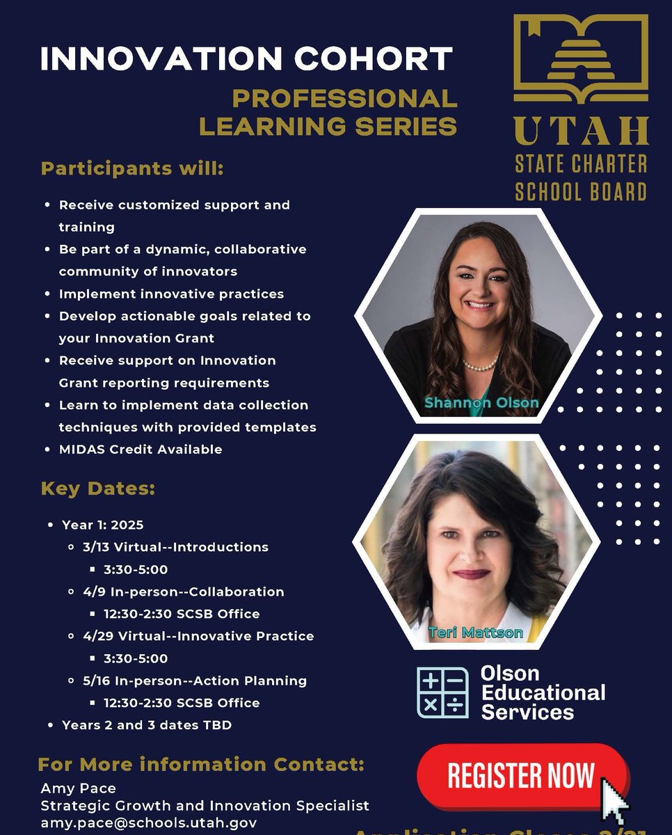I'm so excited to start facilitating this new cohort for the SCSB today!

Over the course of three school years we will support leadership teams from charter schools across the state of Utah in implementing innovative projects. 

#uted #innovation #charterschools @utahscsb