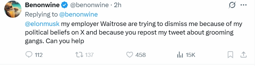 GBNews23653867's tweet image. 🚨The funniest thing you'll see on Twitter for weeks, @benonwine thinks Elmo the Nazi will make Waitrose give him his job back. 🤣🤣🤣🤣