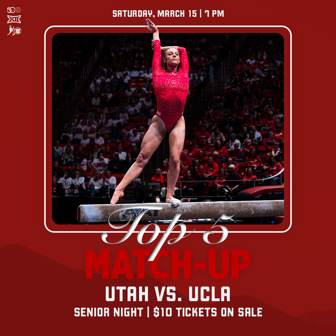 No. 5 #RedRocks 🆚 No. 4 UCLA | Senior Night

$10 🎟️: am.ticketmaster.com/utahutes/ism/M…

#GoUtes