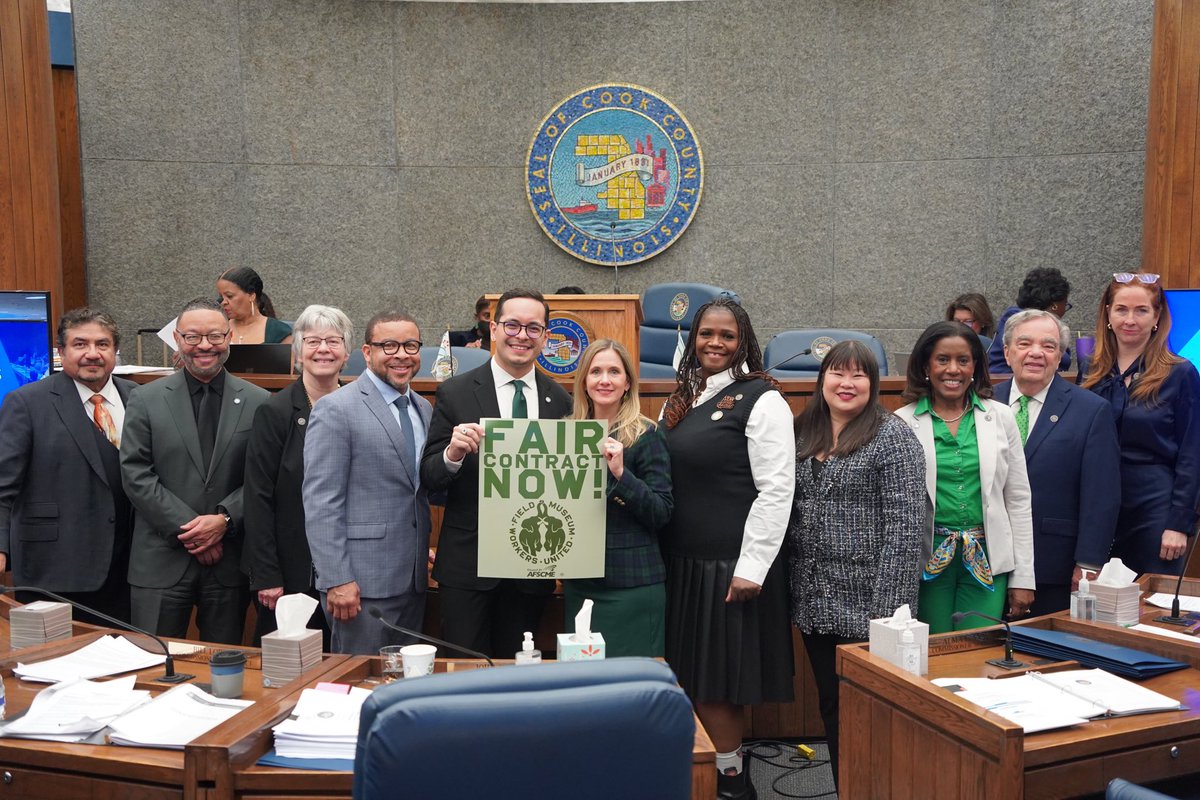 Anthony Joel Quezada (@anthonyjquezada) on Twitter photo Cook County stands in solidarity with the Field Museum Workers United!
<a href="/ilcwuafscme/">IL Cultural Workers United AFSCME</a> Cook County stands in solidarity with the Field Museum Workers United!
<a href="/ilcwuafscme/">IL Cultural Workers United AFSCME</a>