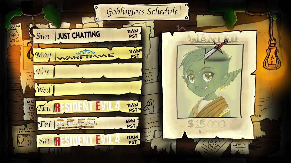 Schedule from the 13th-17th Very excited for the REPO Collab tomorrow!