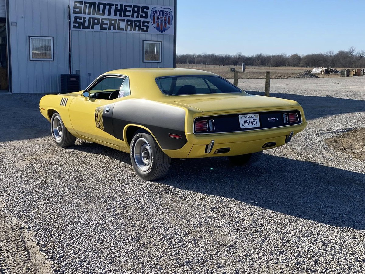STS_business_'s tweet image. Took the Walkin’ In Tall Cotten Cuda for its maiden voyage today… #SmothersSupercars #Cuda #LemonTwist #MuscleCarMadness