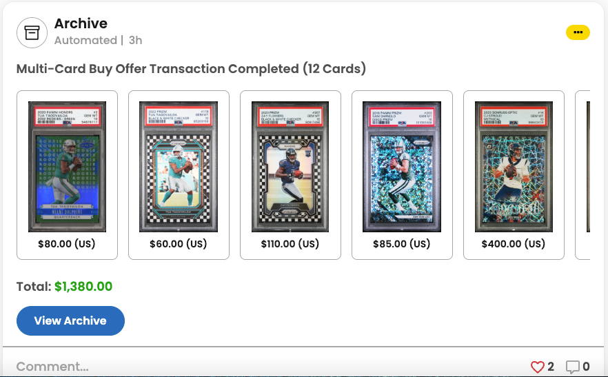 mycard_post's tweet photo. Ever tried negotiating a 12-card deal through DMs, screenshots, and 37 back-and-forth messages?
Yeah, this is easier. Buy. Sell. Trade. No fees.
#mycardpost https://t.co/PR1LESDyyO
