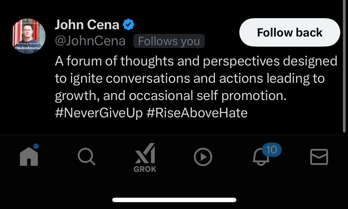If John Cena just followed you, he’s been following me for a year now, my dear <a href="/GOTPAWSED/">PAWS Labs</a> . It’s time for me to show off too!
king <a href="/JohnCena/">John Cena</a> ❤️