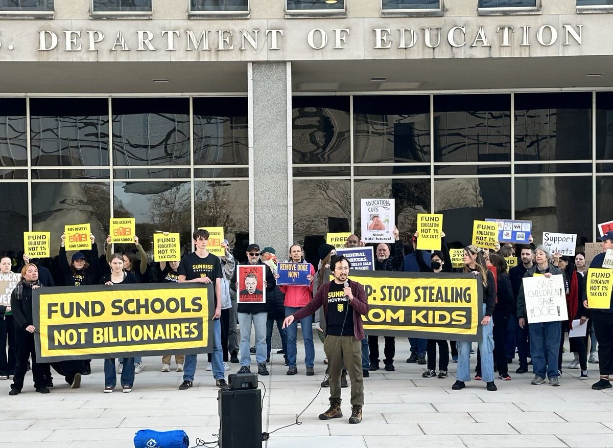 "This is not just an attack on students, or on our education. This is an attack on future generations."

Rosewater, <a href="/SunriseMvmtDC/">Sunrise DC</a>