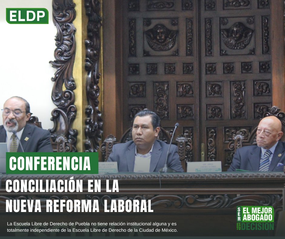 ELDPuebla's tweet image. Hoy, en nuestra Aula Magna, contamos con la presencia del Lic. Luis Alberto Pérez Velasco, quien impartió la conferencia "Conciliación en la Nueva Reforma Laboral", donde abordó los cambios y retos del nuevo sistema de justicia laboral en México.

#ComunidadLibre ⚖ #ELDP