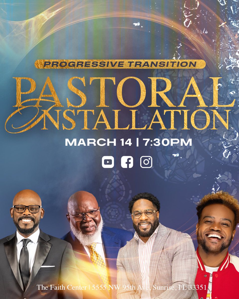T.D. Jakes (@bishopjakes) on Twitter photo I count it a privilege and an honor to stand alongside my collegue in the faith, Bishop <a href="/HenryFernandez/">Henry Fernandez</a> , as we witness and celebrate the hand of God at work in the life of Dr. @joeltudman
On Friday, March 14 at 7:30 PM, we will gather at The Faith Center in Fort Lauderdale, FL, I count it a privilege and an honor to stand alongside my collegue in the faith, Bishop <a href="/HenryFernandez/">Henry Fernandez</a> , as we witness and celebrate the hand of God at work in the life of Dr. @joeltudman
On Friday, March 14 at 7:30 PM, we will gather at The Faith Center in Fort Lauderdale, FL,