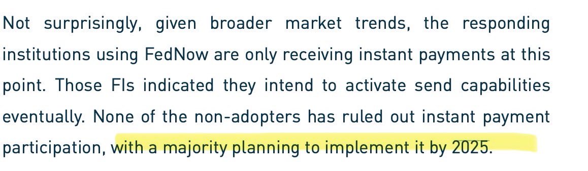 Yes, majority of banks plan on implementing FedNow in 2025.✅

Documented.📝💨
