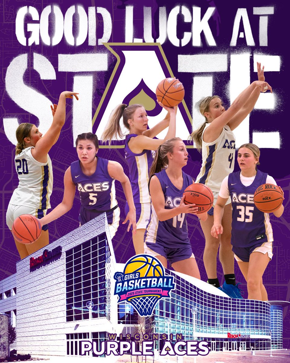 Purple Aces (@purpleaceswi) on Twitter photo πCongrats and good luck to our ACES πβ οΈ playing in the <a href="/wiaawi/">WIAA</a> Girls Basketball State Tournament. Youβve put in the timeβ¦now go make βherstoryββΌοΈπ
<a href="/BerggrenMadisyn/">Madisyn Berggren</a> Aubrey Doyen <a href="/TorieNeubauer/">Torie Neubauer</a> <a href="/avavaness24/">Ava</a>
<a href="/BentleyDrout/">bentley drout</a> <a href="/AmbriaFischer/">Ambria Fischer</a>
#PlayAces #herstory
<a href="/wiaawistate/">WIAA State Tournaments</a> πCongrats and good luck to our ACES πβ οΈ playing in the <a href="/wiaawi/">WIAA</a> Girls Basketball State Tournament. Youβve put in the timeβ¦now go make βherstoryββΌοΈπ
<a href="/BerggrenMadisyn/">Madisyn Berggren</a> Aubrey Doyen <a href="/TorieNeubauer/">Torie Neubauer</a> <a href="/avavaness24/">Ava</a>
<a href="/BentleyDrout/">bentley drout</a> <a href="/AmbriaFischer/">Ambria Fischer</a>
#PlayAces #herstory
<a href="/wiaawistate/">WIAA State Tournaments</a>
