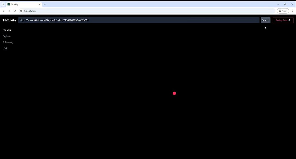 Tiktokify Token Demonstration:

Step 1: Copy and Paste your favorite Tiktok into the search bar

Step 2: Choose a Name, Ticker, and description then Create!