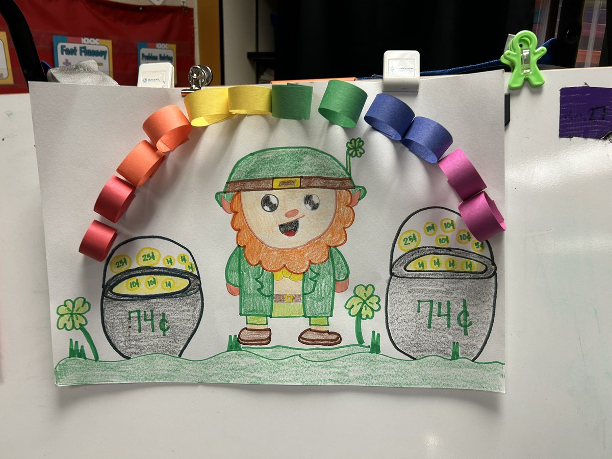 Ajwillia21 (@ajwillia21) on Twitter photo Williams Wonders are wrapping up our 3rd nine weeks with a little luck of the Irish. Today we reviewed how to represent money values in more than one way. Students represented values with coins then drew the values in their pots of gold. <a href="/PISDESMath/">PISD Elementary Mathematics</a> <a href="/TeagueElemPISD/">Teague Elementary</a> Williams Wonders are wrapping up our 3rd nine weeks with a little luck of the Irish. Today we reviewed how to represent money values in more than one way. Students represented values with coins then drew the values in their pots of gold. <a href="/PISDESMath/">PISD Elementary Mathematics</a> <a href="/TeagueElemPISD/">Teague Elementary</a>