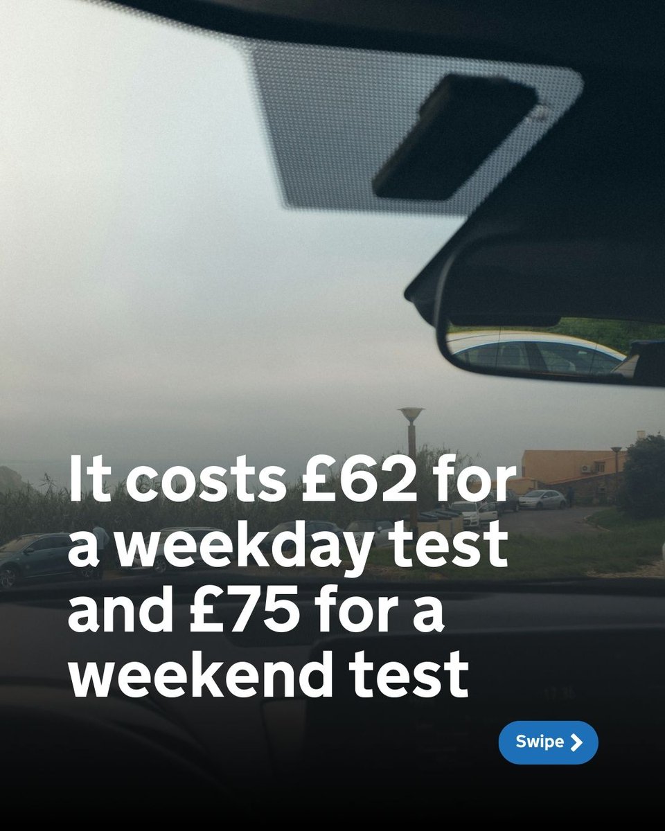 GOVUK's tweet image. How to book your driving test 🚗

Visit gov.uk/book-driving-t…

#Driving #LearnToDrive