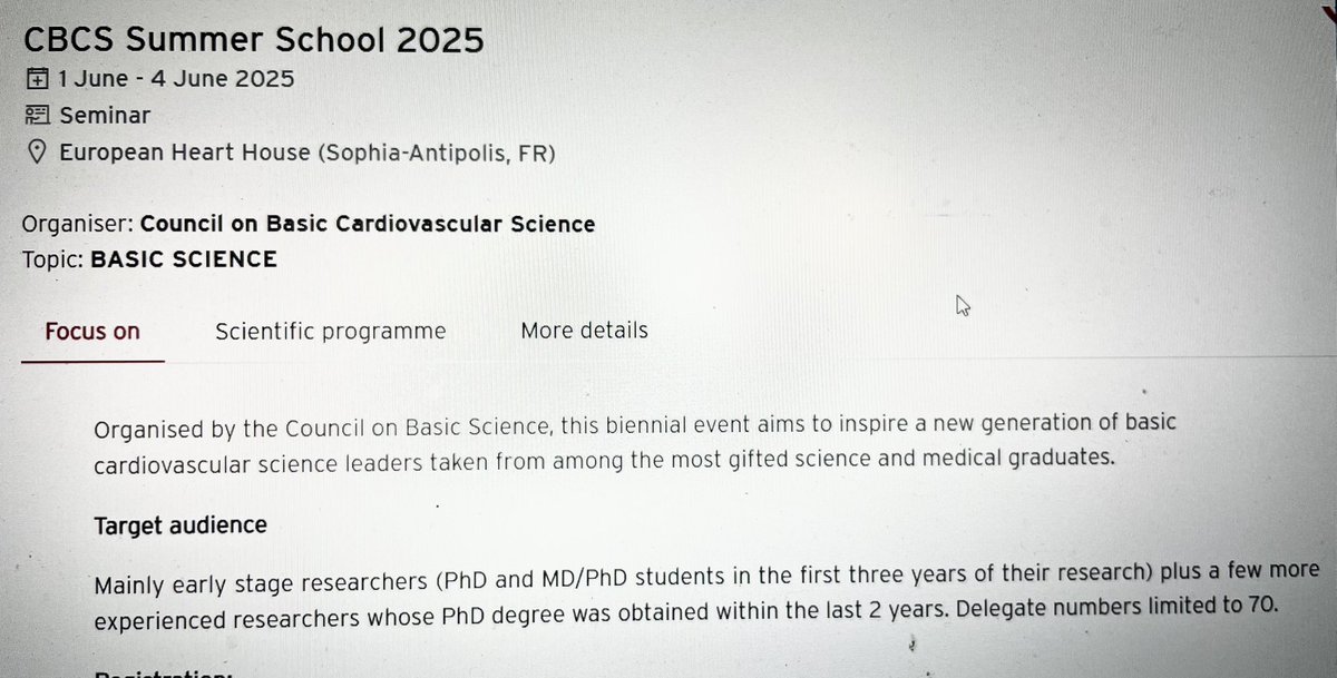 Carol Ann Remme (@carolremme) on Twitter photo Join us at the <a href="/escardio/">European Society of Cardiology</a> Summer School organised by the Council on Basic Cardiovascular Science, June 1-4 in ☀️South of France
❤️talks by experts
❤️networking
❤️workshops, mentoring sessions
❤️posters&pitches
❤️social programme
Register by April 1
esc365.escardio.org/event/1867 Join us at the <a href="/escardio/">European Society of Cardiology</a> Summer School organised by the Council on Basic Cardiovascular Science, June 1-4 in ☀️South of France
❤️talks by experts
❤️networking
❤️workshops, mentoring sessions
❤️posters&pitches
❤️social programme
Register by April 1
esc365.escardio.org/event/1867