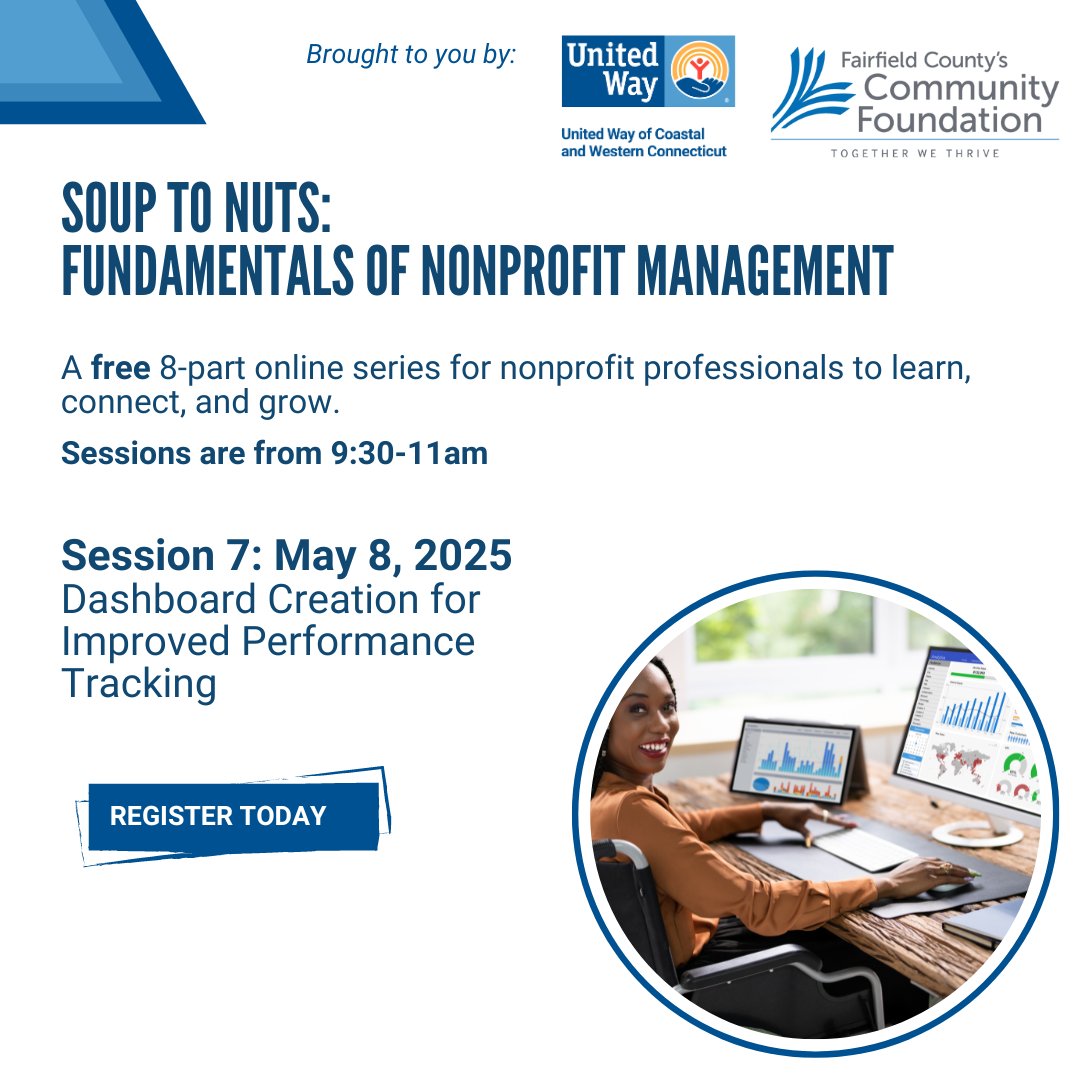 Our Soup to Nuts series with Fairfield County's Community Foundation's #CenterforNonprofitExcellence is back! Get ready to embark on a journey of learning, connecting, and growing with other nonprofit professionals. To sign up, visit bit.ly/nonprofitmanag…