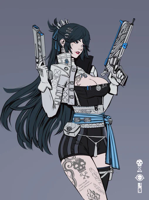For my personal project, ERBELLIS, which used to be called Deathverse.I haven't decided on a name for her yet, but she's one of the mercenaries in the ERYCE group who venture into the Veil to eliminate the Forsaken and undead.Coming soon to Patreon 