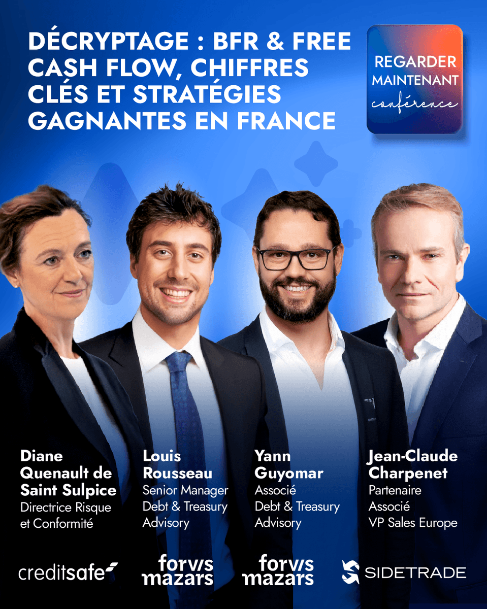 Le cashflow est-il un levier sous-exploité dans votre entreprise ? <a href="/Creditsafe/">Creditsafe</a> &amp; @Mazars ont partagé leurs stratégies pour optimiser la trésorerie et anticiper les risques. Ne manquez pas leurs conseils d’experts : le replay est maintenant disponible👉 bit.ly/3XNeYNq