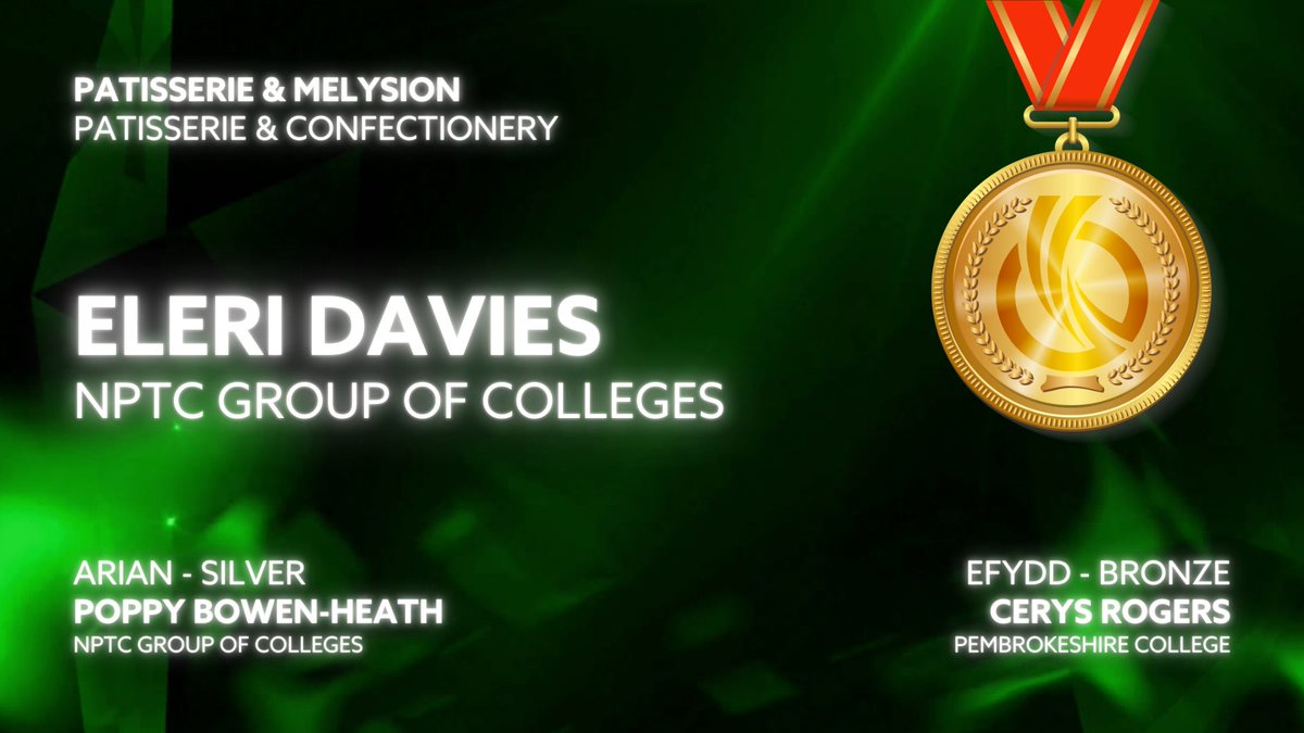 Inspiring Skills (@iseinwales) on Twitter photo Patisserie ac Melysion
Patisserie and Confectionary
Llongyfarchiadau mawr - Huge congratulations🎂
🥇 <a href="/NPTCGroup/">Grŵp Colegau NPTC Group of Colleges</a>
🥈<a href="/NPTCGroup/">Grŵp Colegau NPTC Group of Colleges</a>
🥉 <a href="/PembsCollege/">Pembrokeshire College</a> Patisserie ac Melysion
Patisserie and Confectionary
Llongyfarchiadau mawr - Huge congratulations🎂
🥇 <a href="/NPTCGroup/">Grŵp Colegau NPTC Group of Colleges</a>
🥈<a href="/NPTCGroup/">Grŵp Colegau NPTC Group of Colleges</a>
🥉 <a href="/PembsCollege/">Pembrokeshire College</a>