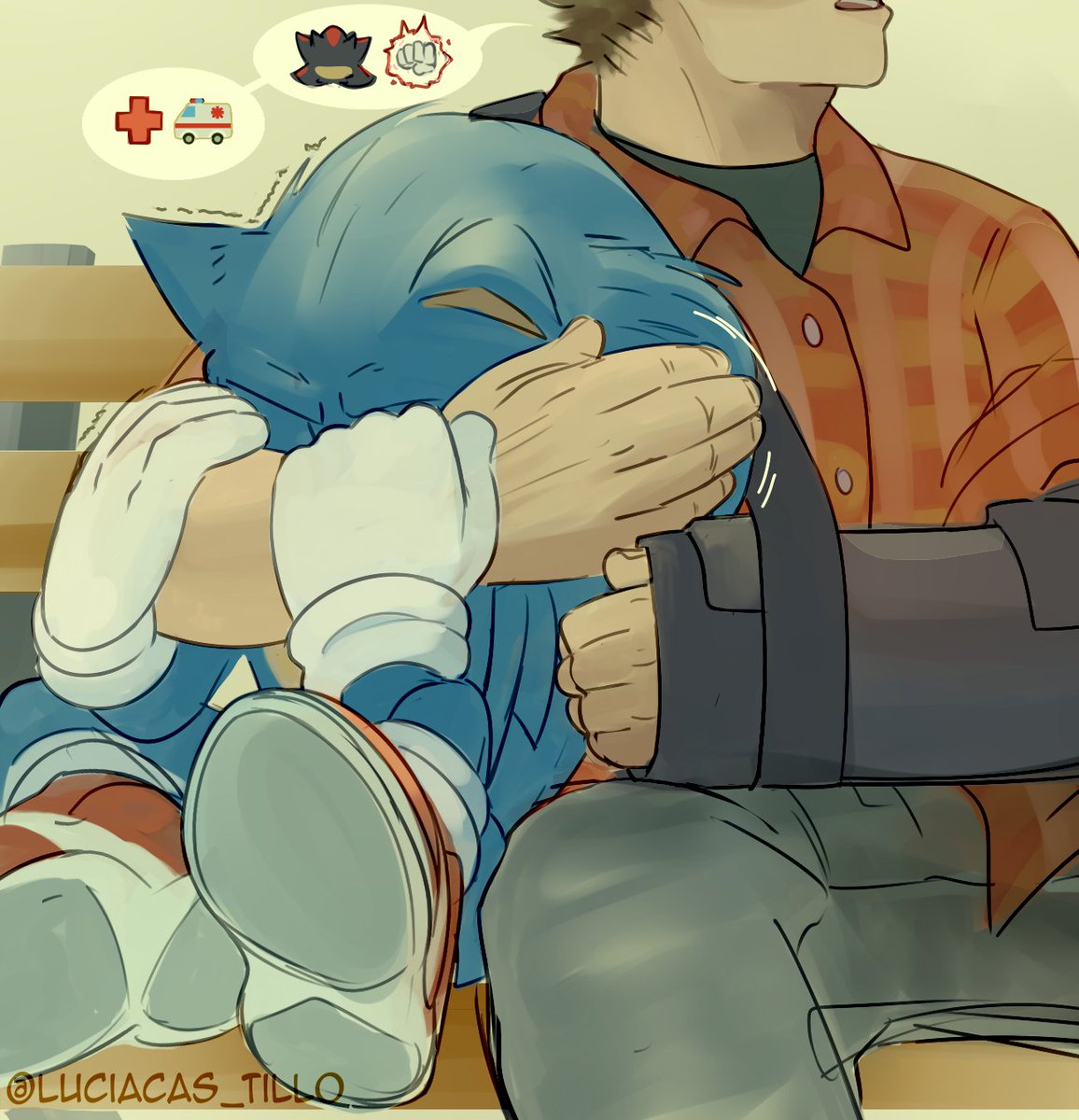 LuciaCas_tillo's tweet image. Still has some problems reliving the event. #SonicMovie3 #SonicTheHedgehog
Tom is telling Wade how he got hurt☝️