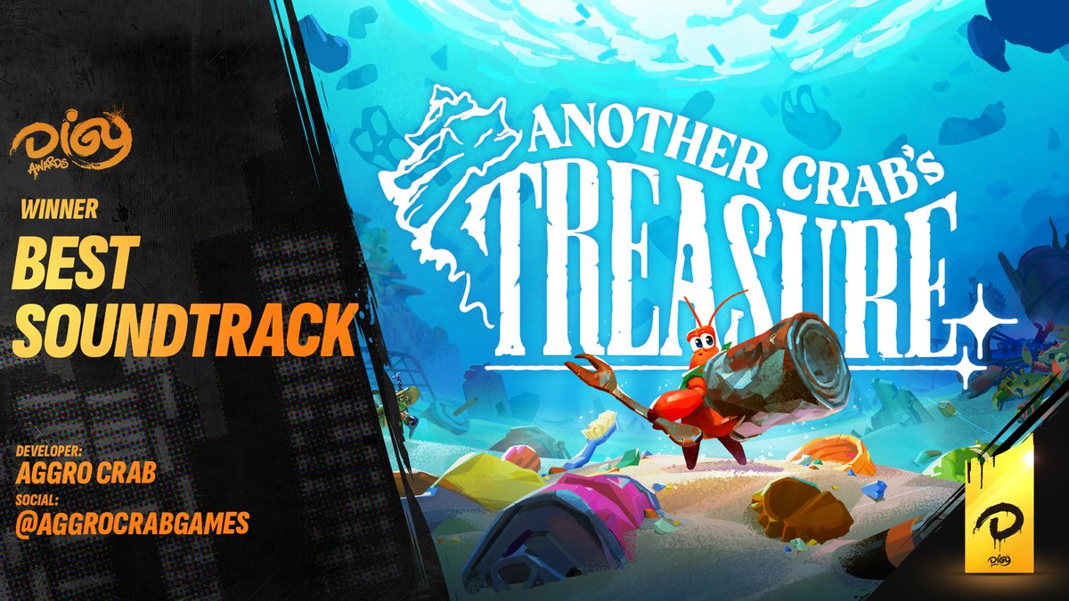 DIGYawards's tweet image. Congratulations to the Best Soundtrack winner from today's @digyawards
Another Crab's Treasure
@aggrocrabgames
🏆 Full list of winners posting to
digyawards.com