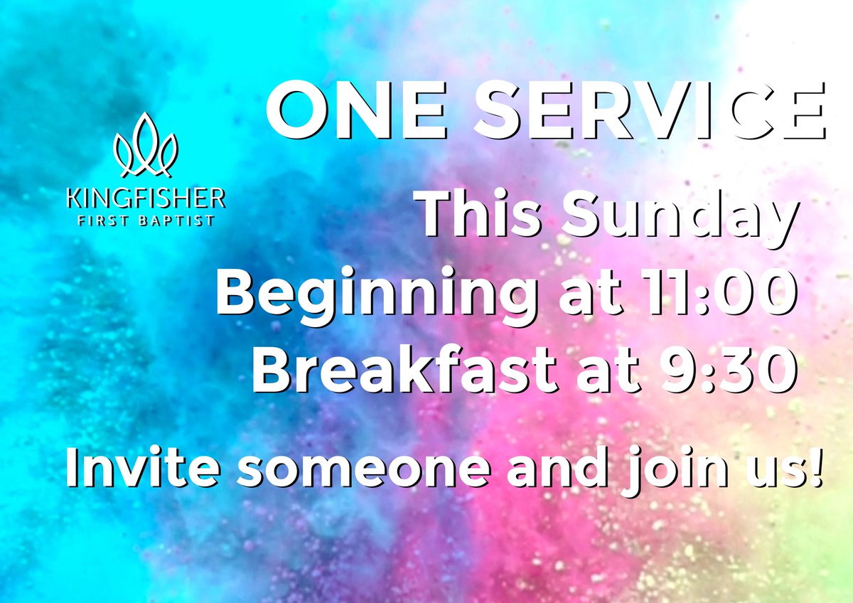 kFBCscott's tweet image. Don't miss the HUGE blessing of worship with us this Sunday. #OneService #KingfisherFBC