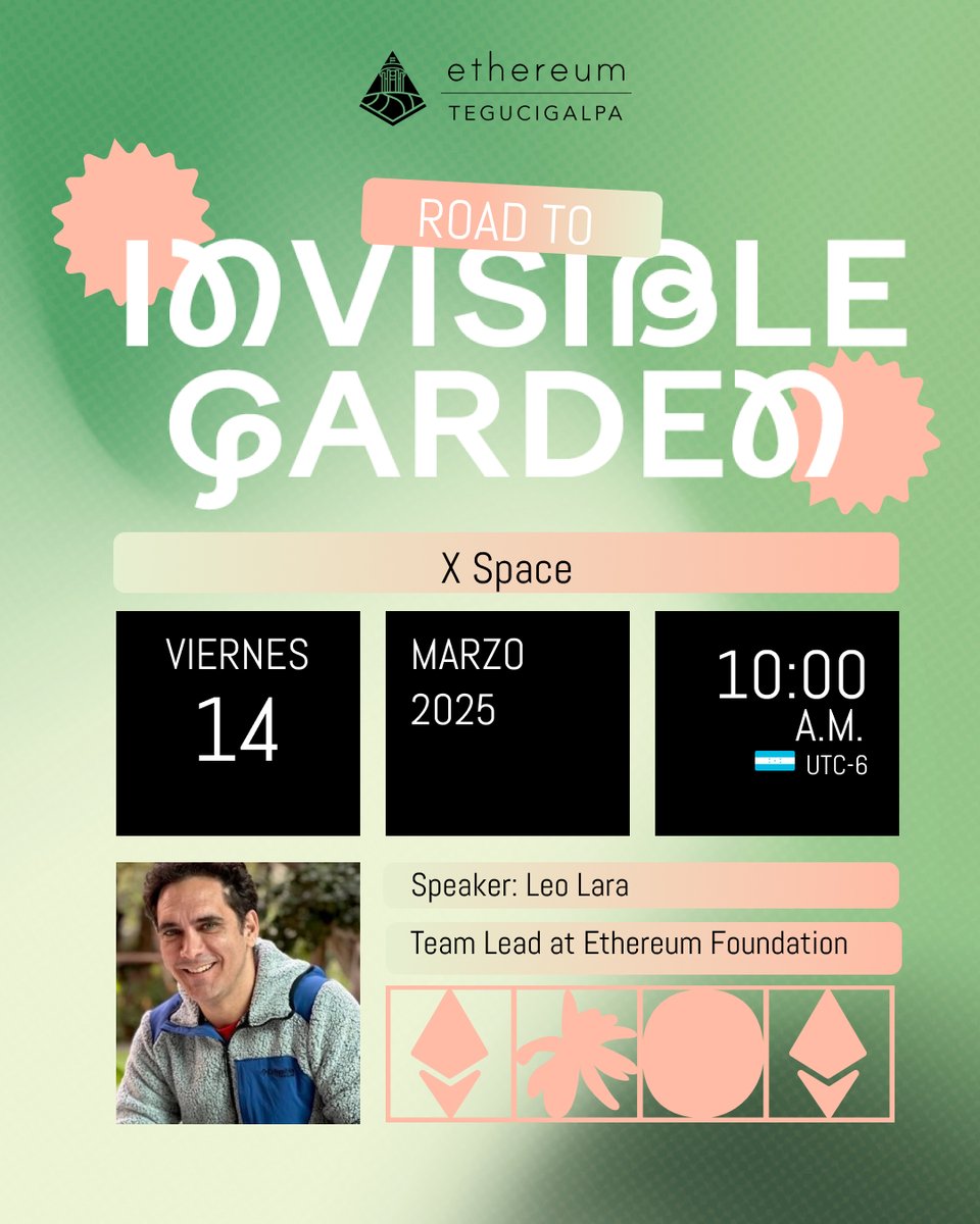 🎙️ Xspace alert! 🔔🇨🇷

¿Quieres saber más sobre <a href="/invisiblgarden/">Invisible Garden</a> Costa Rica? un Pop-Up Dev City enfocado en Ethereum, ZK, AI y Cybersecurity.

<a href="/leolarav/">Leo Lara leolara.eth @ Thailand 🇹🇭</a> estará resolviendo sobre como participar, el programa y el programa de becas 🚀

🗓️ Viernes 14 de marzo 
⏰10:00 am GMT-6