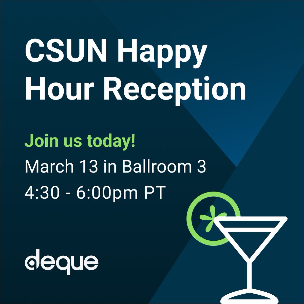 Join us for cocktails and conversation in Ballroom #3, 4:30 to 6:00pm PT today! #CSUNATC25