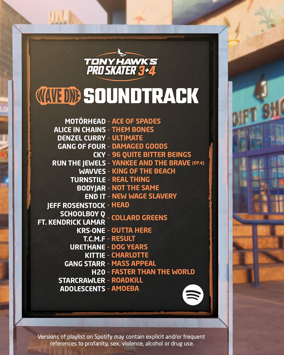 Get AMPED! The first wave of music from the Tony Hawk's™ Pro Skater™ 3 + 4 official soundtrack just dropped on Spotify!

Listen NOW: open.spotify.com/playlist/37i9d…