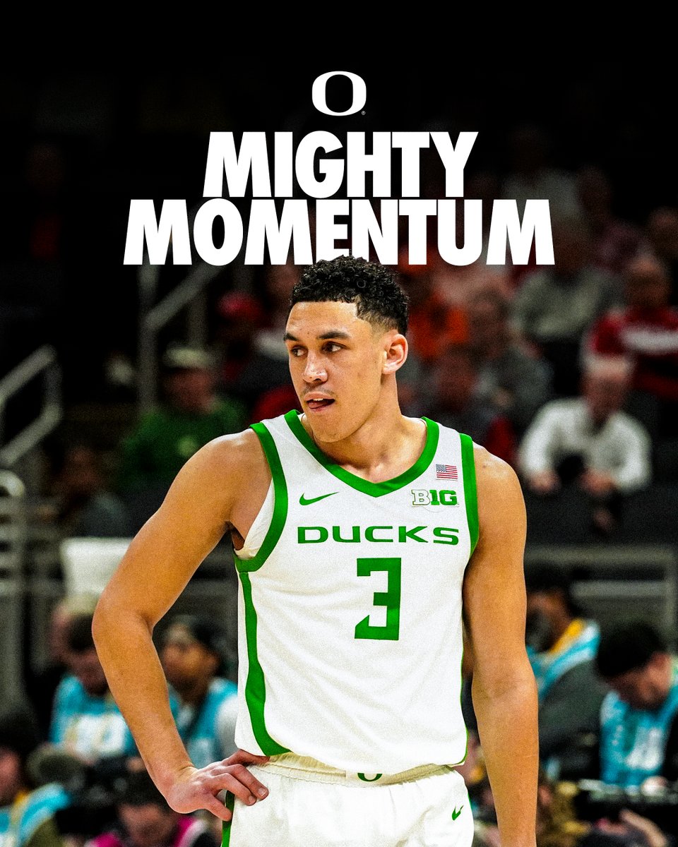 GoDucks's tweet photo. Momentum stays. 

@OregonMBB defeats Indiana 72-59, advancing to the next round of the #B1GMBBT. #GoDucks https://t.co/dyrI3VTeD4