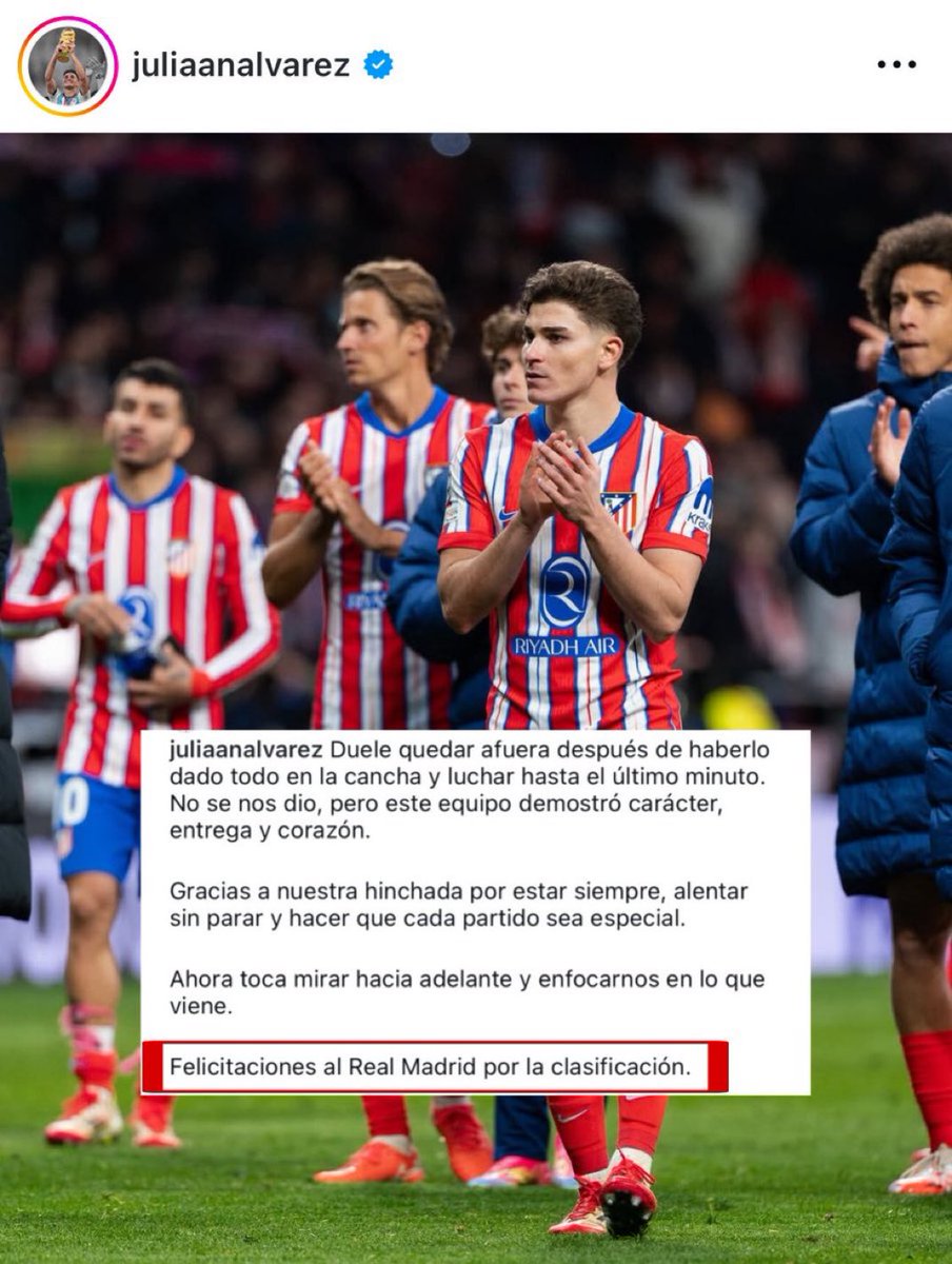 trunksRM7's tweet photo. Julián Álvarez es un señor y también un futbolista impresionante. https://t.co/wNmMpp0pYJ