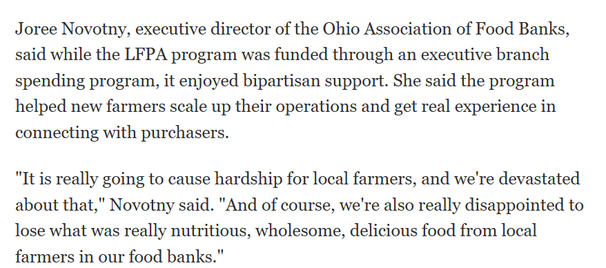 Mid-Ohio Food Collective (@mofcollective) on Twitter photo The cancellation of the Local Food Purchase Assistance Cooperative Agreement Program (LFPA) will significantly impact food banks' ability to purchase fresh produce from local farmers. bit.ly/4kGAhds <a href="/DispatchAlerts/">Columbus Dispatch</a> The cancellation of the Local Food Purchase Assistance Cooperative Agreement Program (LFPA) will significantly impact food banks' ability to purchase fresh produce from local farmers. bit.ly/4kGAhds <a href="/DispatchAlerts/">Columbus Dispatch</a>