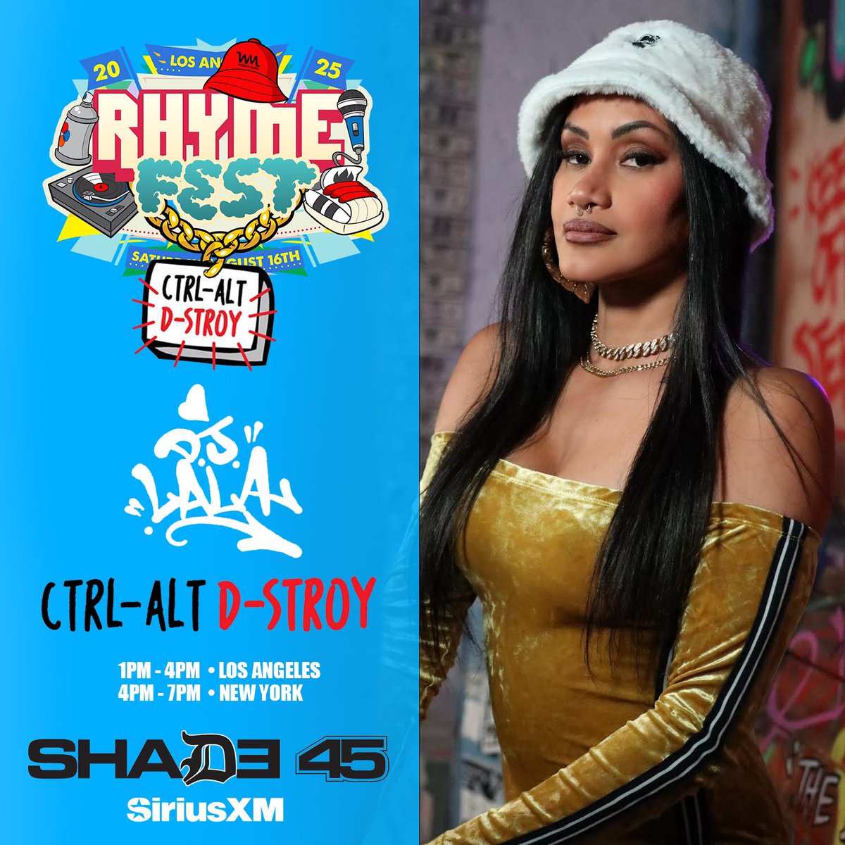 DJLALAofficial's tweet photo. Today Iβll be on @Shade45 we doing a @rhymefestla takeover w my legendary brotha @iDstroy π on @ctrlaltdstroy on @SIRIUSXM Make sure you tune in!! LA 1-4pm NY 4-7pm (pst)π₯ https://t.co/61O6SjbnxX
#idstroy #ctrlaltdstroy #showoffyourgems #djlala #rhymefestla #shade45 #siriusxm https://t.co/D2AAshAEt8