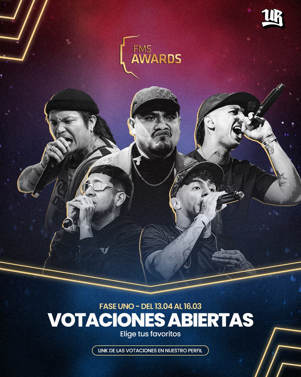 ¡𝐘𝐀 𝐩𝐮𝐞𝐝𝐞𝐬 𝐯𝐨𝐭𝐚𝐫 𝐞𝐧 𝐥𝐨𝐬 #𝐅𝐌𝐒𝐀𝐰𝐚𝐫𝐝𝐬! 🗳

🏅 Freestyler revelación
🏅 Mejor punchline
🏅 Mejor minuto
🏅 Mejor batalla
🏅 Cuenta informativa de confianza
🏅 Mejor creador de contenido
🏅 Freestyler favorito

¿Dónde votar? 🧵
