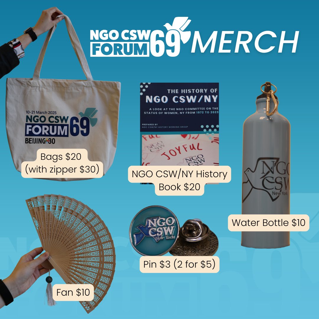 Make the most of the NGO CSW69 Forum with our interactive digital handbook 📘 and merch 🛍️! 

Find the handbook with the #linkinbio 🔗
The price list of the merch is included, merch can be bought at our office

#NGOCSW69 #CSW69 #civilsociety #women #merch #handbook #memories