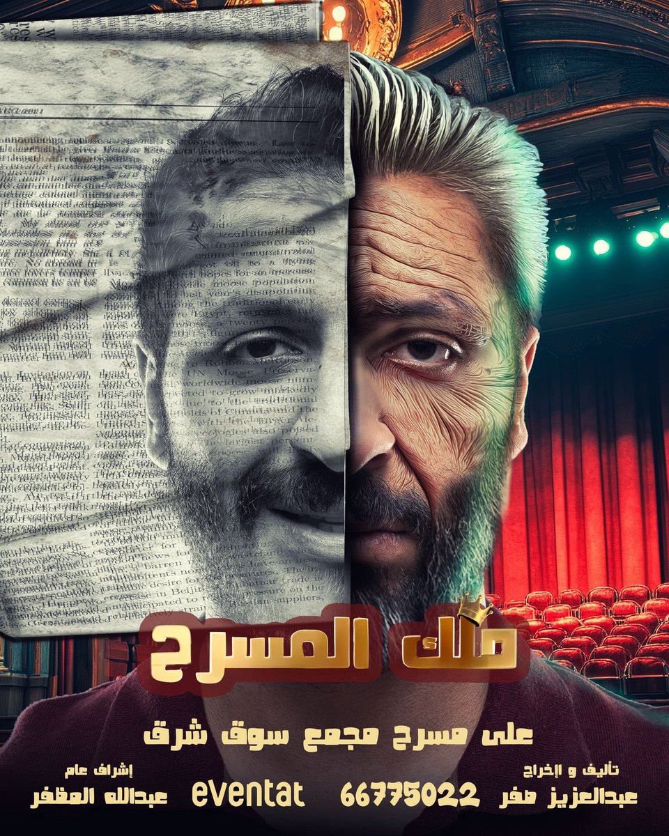 نستكمل معاكم مشوارنا المسرحي بعملنا الجديد  " ملك المسرح "
 
ناطرينكم لأنكم أساس العرض المسرحي ونوعدكم بعمل راقي يليق بفنكم 
 الحجز على موقع ايفينتات  وشباك الحجز في سوق شرق