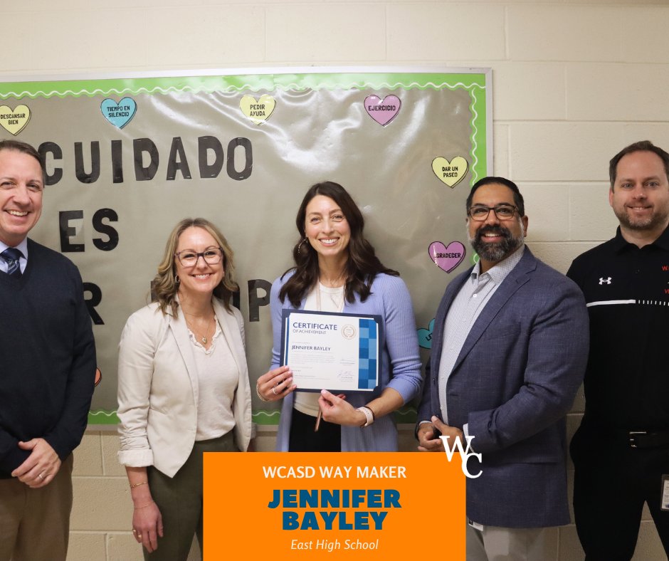 WestChesterASD's tweet photo. This week, we’re celebrating two incredible West Chester #WayMakers! 👏
🌟 Congrats to Jennifer Bayley, EHS & Erin Jordan, FHE ✨
Jenn makes math accessible, while Erin’s Design Lab empowers students to create. Join us in celebrating them! 💙 #Achieve https://t.co/Uvm4rDx9IX