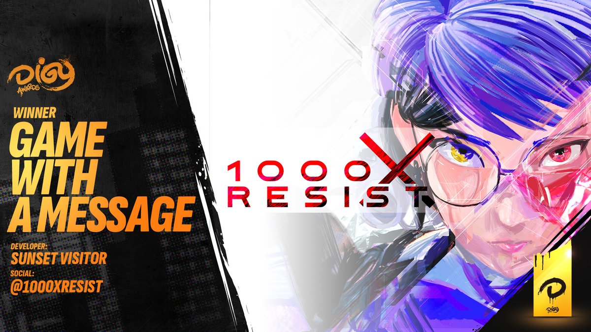 DIGYawards's tweet image. Congratulations to the Best Game with a Message winner from today's @digyawards
1000XRESIST
@1000xResist
🏆 Full list of winners posting to
digyawards.com