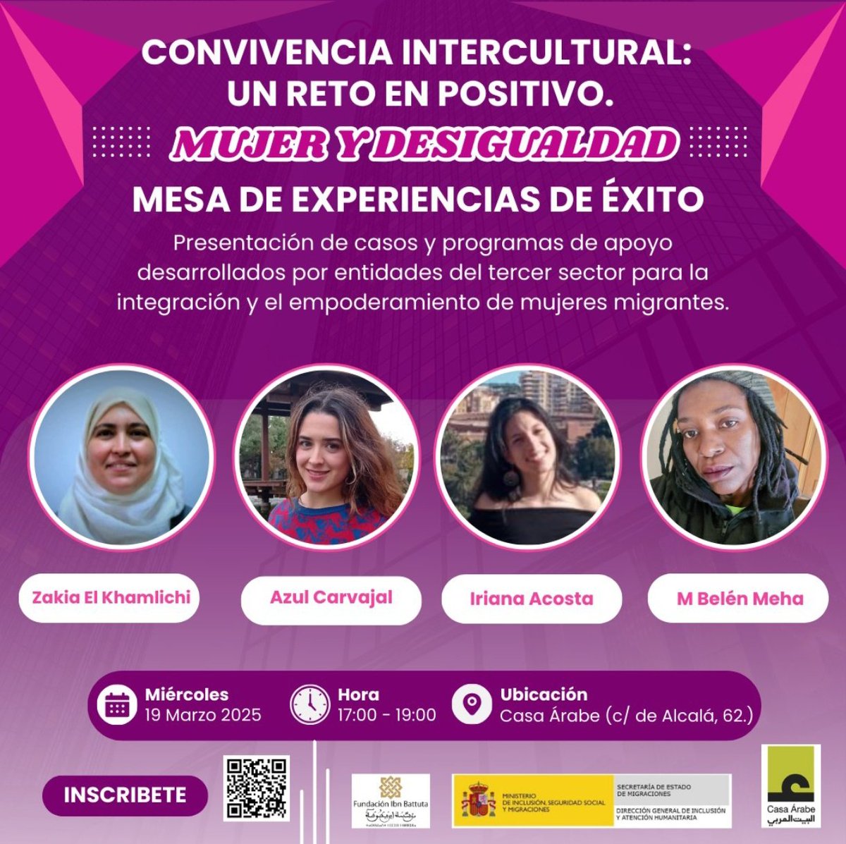 Toma nota 👀♀️El próximo miércoles en Casa Árabe <a href="/fundacionibn/">Fundació Ibn Battuta</a> te invita a este conversatorio sobre la realidad de las mujeres migrantes en Europa. Inscríbete y no te lo pierdas docs.google.com/forms/d/e/1FAI…
