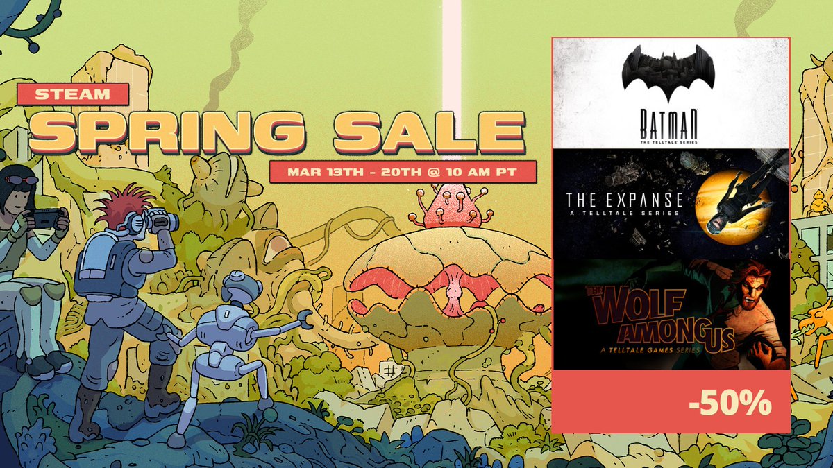 📢Steam Spring Sale is here! 
Grab your favourites and save up to 80% bit.ly/steamtelltale