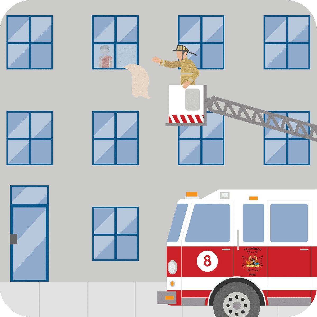 Hear that fire alarm? Act fast! Every second counts in a high-rise/apartment fire. Don't wait to see what others do - start your escape immediately.
