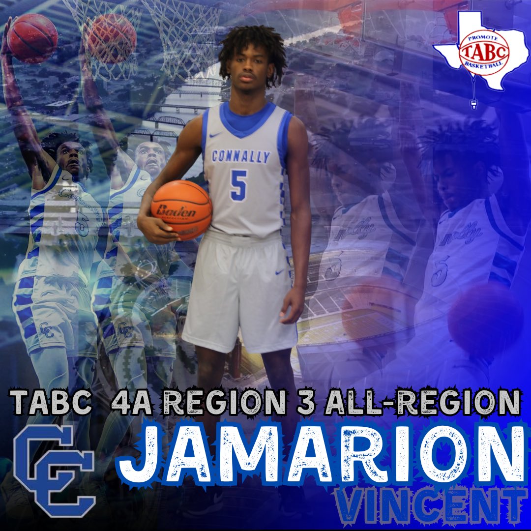 Waco Connally Basketball (@cadethoopscc) on Twitter photo Congratulations to Multi-sport talent <a href="/Jamarionvincemt/">jamarion vincent</a> on his selection to the <a href="/Tabchoops/">ππΌπ½πΎππ</a> 4A Region III squad π―πͺπΎ<a href="/CoachSnell/">Quinton Snell</a> <a href="/GerikTerry/">Terry Gerik</a> <a href="/hoopinsider/">Hoopinsider</a> <a href="/TexasHoopsGASO/">TexasHoops/GASO π</a> <a href="/ConnallyISD/">Connally ISD</a> <a href="/WacoTribSports/">WacoTrib Sports Dept</a> <a href="/DCTBasketball/">Dave Campbell's Texas Basketball</a> <a href="/Centex_Recruits/">CentralTXProspects</a> <a href="/BriceCherry/">Brice Cherry</a> <a href="/chadvautherine/">Chad Vautherine</a> #TN4G Congratulations to Multi-sport talent <a href="/Jamarionvincemt/">jamarion vincent</a> on his selection to the <a href="/Tabchoops/">ππΌπ½πΎππ</a> 4A Region III squad π―πͺπΎ<a href="/CoachSnell/">Quinton Snell</a> <a href="/GerikTerry/">Terry Gerik</a> <a href="/hoopinsider/">Hoopinsider</a> <a href="/TexasHoopsGASO/">TexasHoops/GASO π</a> <a href="/ConnallyISD/">Connally ISD</a> <a href="/WacoTribSports/">WacoTrib Sports Dept</a> <a href="/DCTBasketball/">Dave Campbell's Texas Basketball</a> <a href="/Centex_Recruits/">CentralTXProspects</a> <a href="/BriceCherry/">Brice Cherry</a> <a href="/chadvautherine/">Chad Vautherine</a> #TN4G
